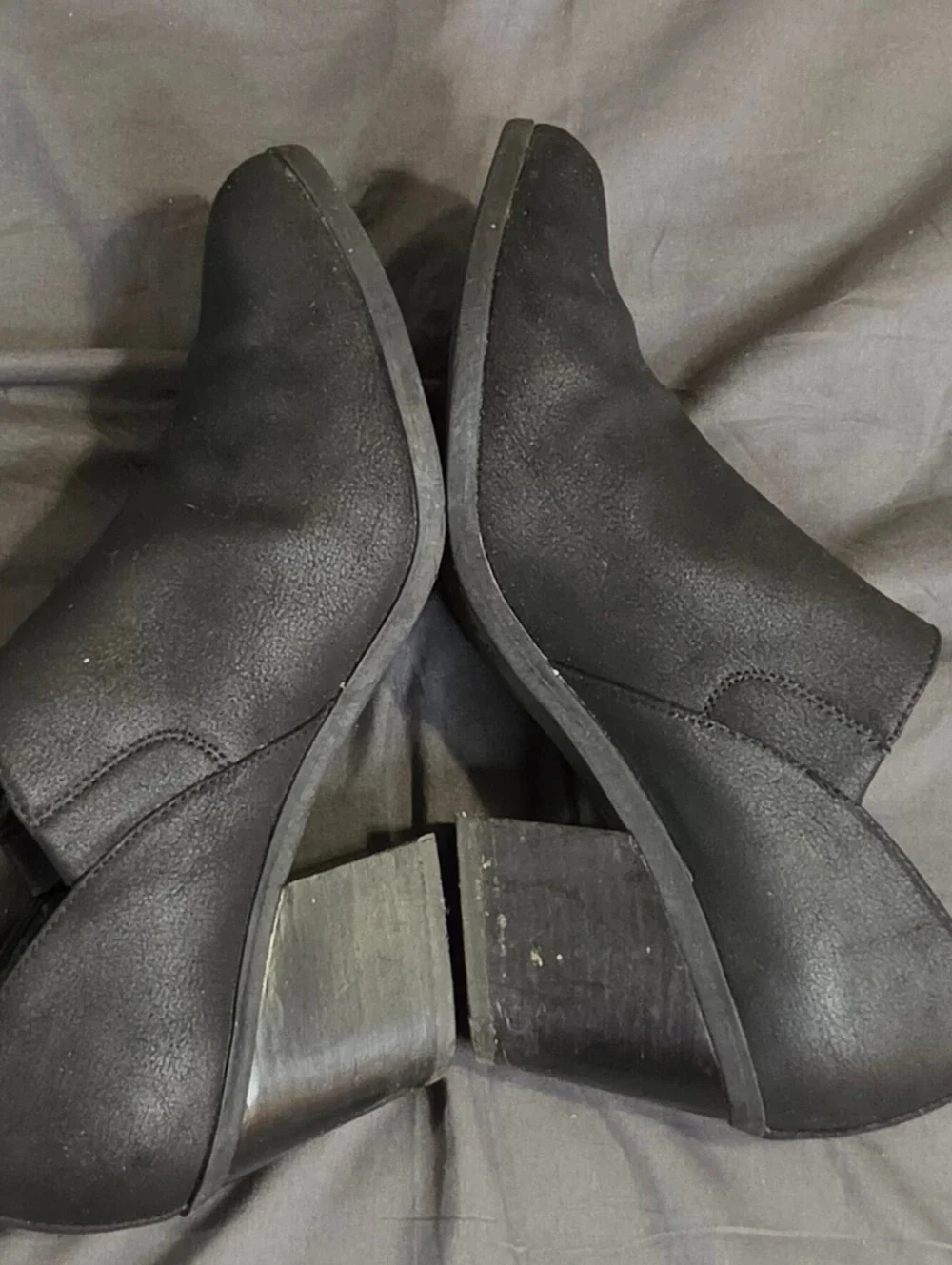 Xappeal Black Ankle Boots with Block Heel sz 9